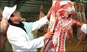 The inspection of a beef carcass