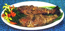 Baked fish with garnish