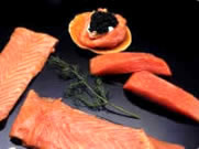 Salmon cut fillets