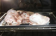 Image showing raw meat in baking tray ready for baking