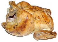 A roasted chicken