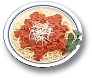 IImage showing spaghetti bolognaise dish with garnish