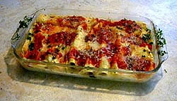 An image showing a pasta baked dish