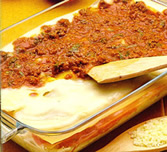 An image showing the preparation of a lasagne meal