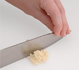 chopping garlic