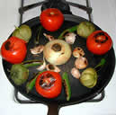 vegetables on griddle