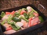 roasted vegetables on baking tray 1