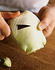 remove outer layer fennel